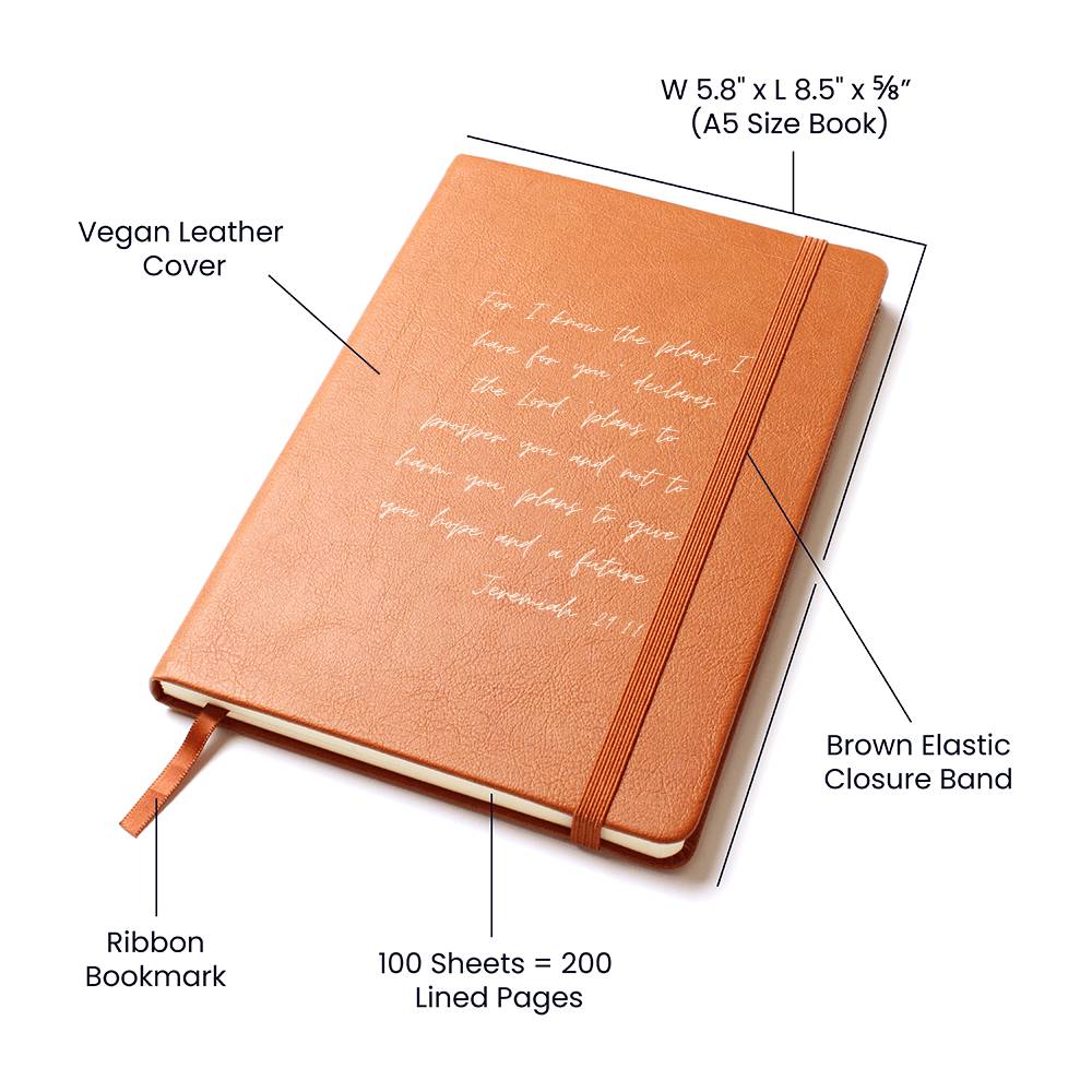 Jeremiah 29:11 vegan leather journal