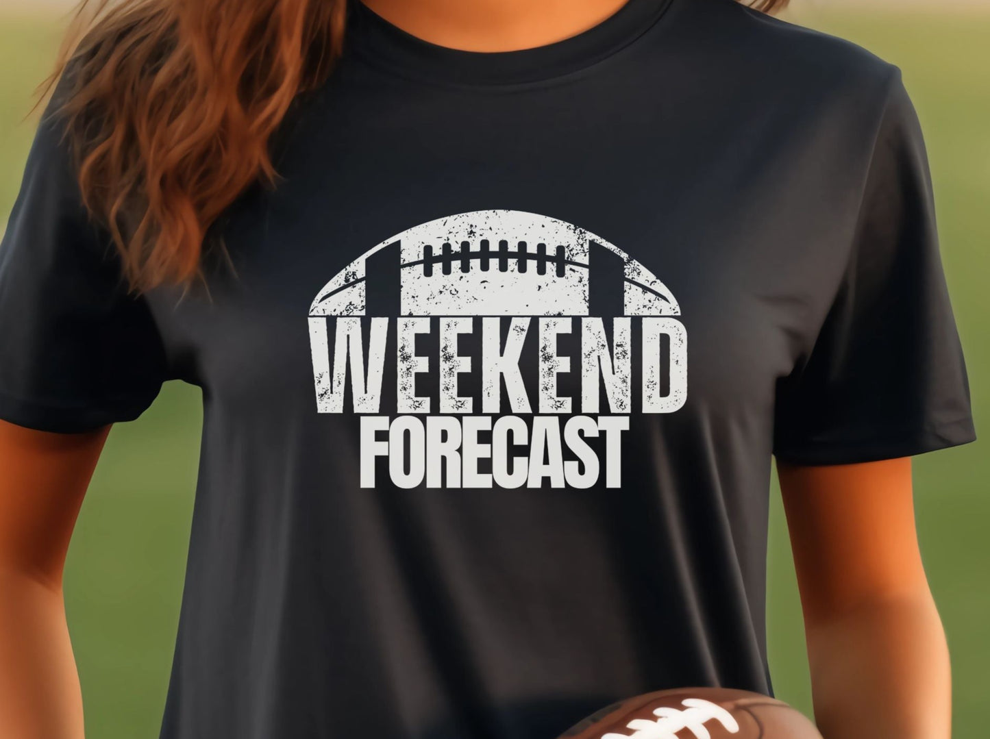 Weekend Forecast Football T-shirt