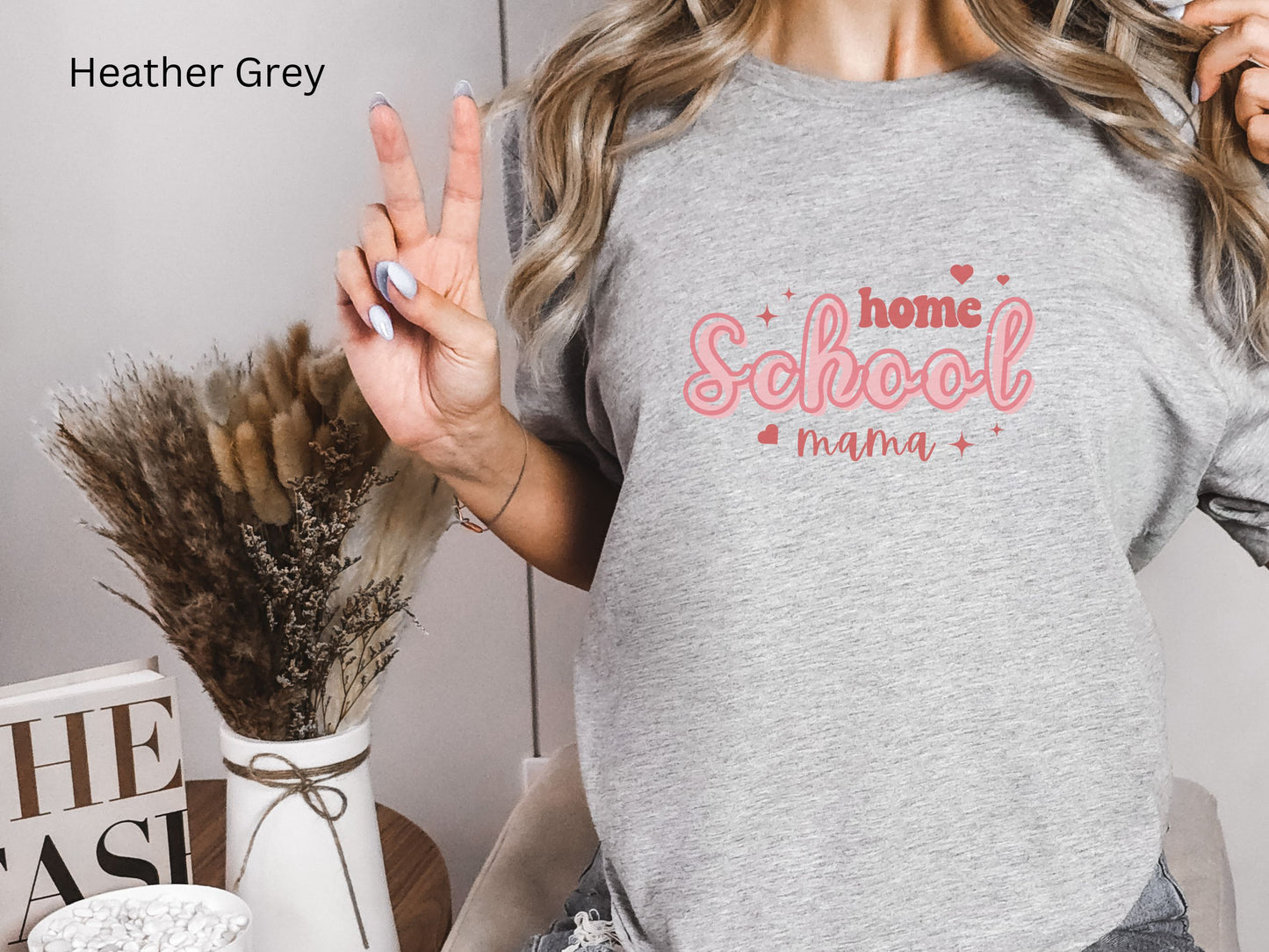 Home School Mama sparkles and hearts t-shirt