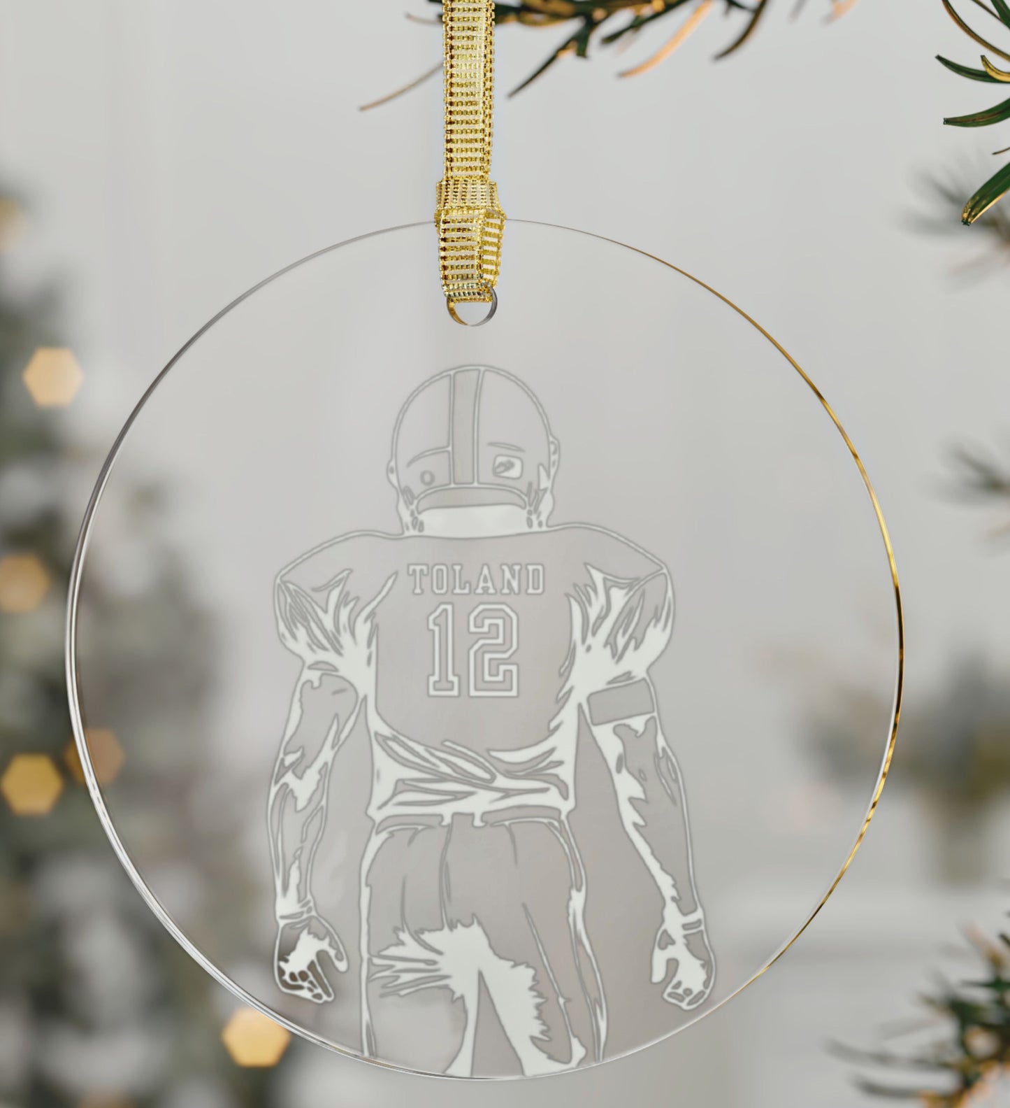 Custom Football Player Acrylic Ornament